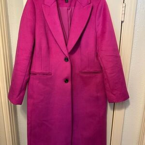 Ann Taylor Vibrant Pink Trench Coat